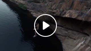 Jump into the mountain river