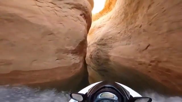 High Speed Canyon Jet Ski Flying On Water