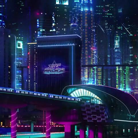 Neon City. Cyberpunk. 80s. Music. Neon Noir. Neonnoir. Noir. Night. Dubai. Retro Futurism. Vaporwave. Synthwave. Retrowave. Digital Art. Art. Art Design.