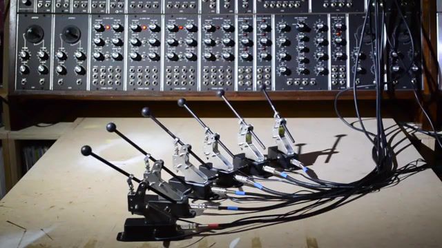 Solenoid percussion controlled by modular synth, solenoid, percussion, modular synth, nervous squirrel, nervoussquirrel, automated drums, science technology.