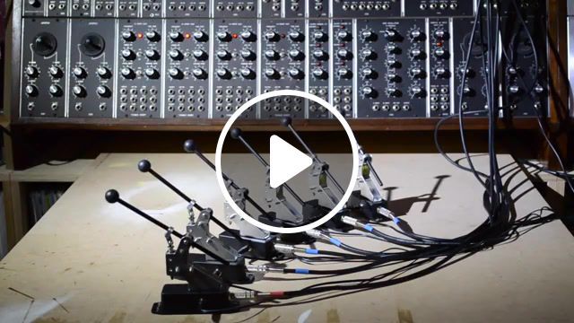 Solenoid percussion controlled by modular synth, solenoid, percussion, modular synth, nervous squirrel, nervoussquirrel, automated drums, science technology. #0