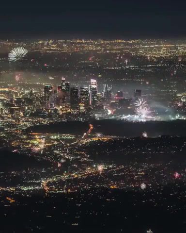HNY, Hny, Happy New Year, La, Los Angeles, Fireworks, Celebration, Beautiful, Many Lights, Happy, New Year, Partyallnightlong, Party All Night Long, Music, Music Loop, Musicloop, Highsnobiety, Shot By Highsnobiety, Nature Travel