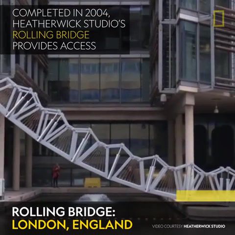 Rolling bridge, london, england, bridge, tech, technology, engineer, engineering, omg, wtf, wow, science technology.