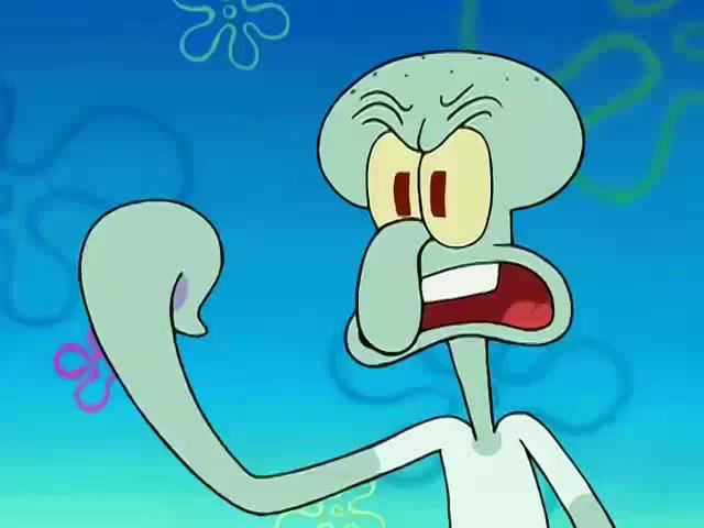 Squidward screams his heart out, earrape, ear rape, cartoons, cartoon, spongebob squarepants, spongebob.