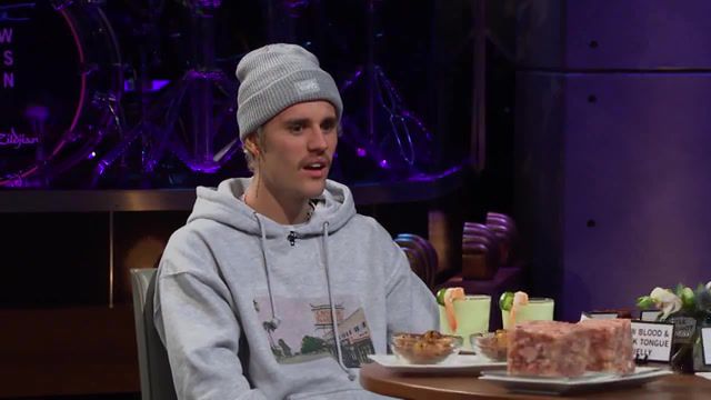 Spill Your Guts or Fill Your Guts w Justin Bieber, The Late Late Show, Late Late Show, James Corden, Corden, Late Night, Late Night Show, Comedy, Comedian, Celebrity, Celeb, Celebrities, Cbs, Joke, Jokes, Funny, Humor, Hollywood, Famous, Movies, Movies Tv