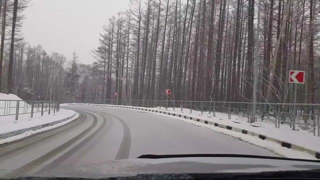Y s, sakhalin, winter in spring, march, forest, mountain air, mountains, forest road, road, trip, snow, nature travel.
