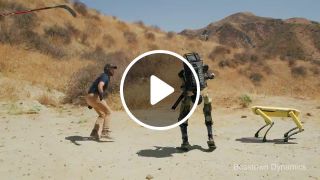Just some boston dynamics robot fighting back