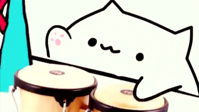 BongoMiku, Hatsune Miku, Vsns Feat Hatsune Miku Ievan Polkka Vsns Remix, Bongo Cat, Quadra Anime, Anime