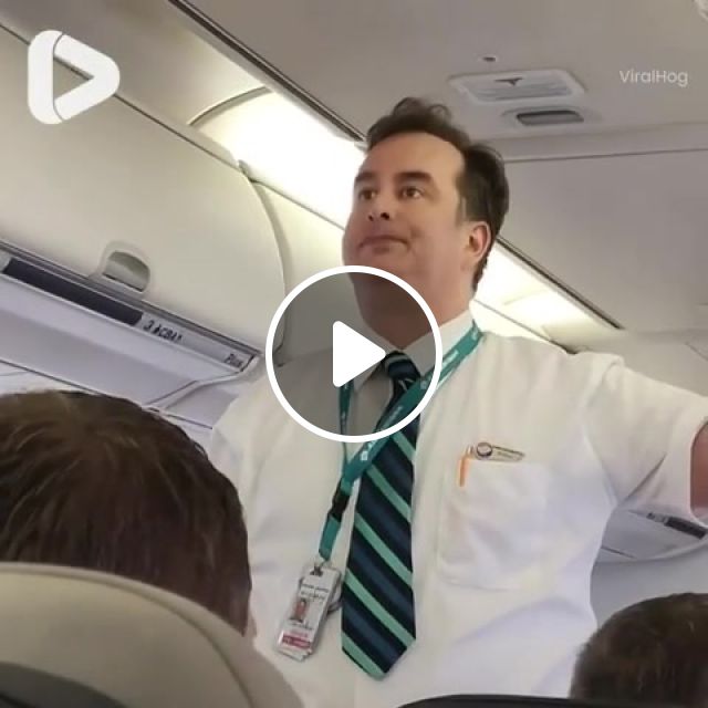 This Flight Attendant Gives Hilarious Safety Demonstration, Flight, This Flight Attendant Gives Hilarious Safety Demonstration, Man, Demonstration, Travel, People, Fun, Nature Travel