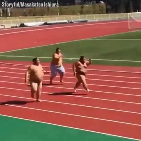 Just some sumos running the 100m, Fun, Fat, Sumo, Japan, Georgia, Running, Run, Runboyrun, Woodkid, Sumos, Sports