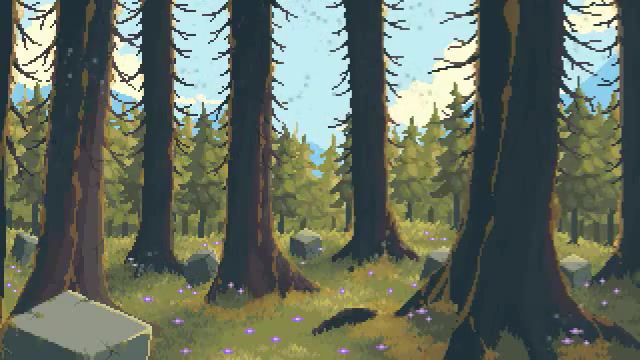Mystical forest, forest, pixel art, ori and the blind forest, conundrum, art, art design.