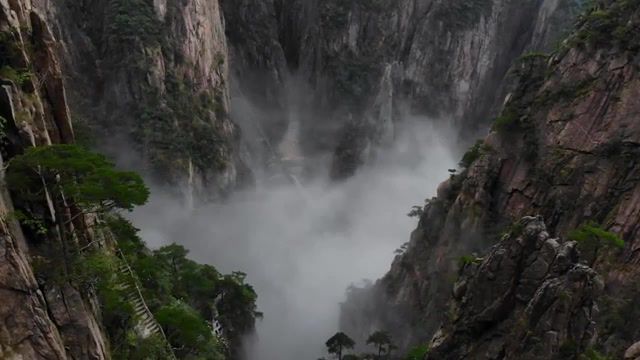 Flying over yellow mountains in china, china, nature, mountains, national park, nature travel.