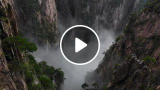 Flying over Yellow Mountains in China