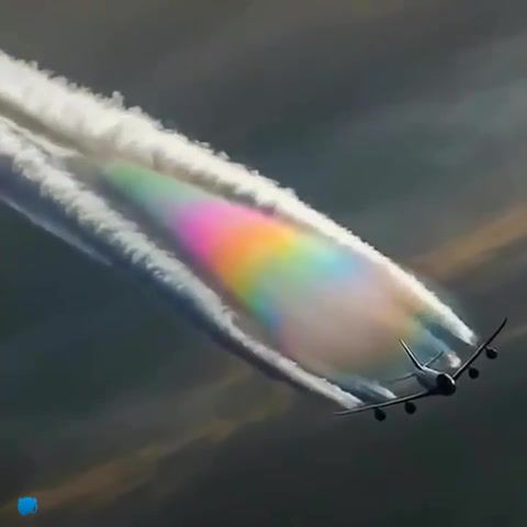 Is how airplanes create rainbows, nature travel.