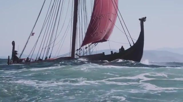 Storm in the labrador sea, viking ship, vikingaskepp, segling, sailing, draken, harald fairhair, largest viking ship, biggest viking ship, vikingskip, vikingskib, danheim, framganga, nature travel.