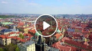Prague Old Town aerial footage
