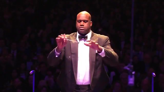 Shaquille o'neal conducts the boston pops, nba, queen, pops, basketball, champions, keith, are, o'neal, sleigh, conducts, we, boston, shaquille, hall, ride, lockhart, symphony.