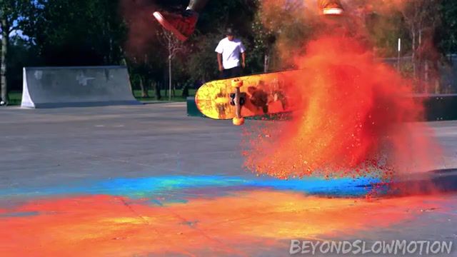 Sk8 in Slow Motion, Skateboarding, Skate, Chris Chann, Slow Motion, Theslowmoguys, Slow Mo Guys, Trick Shots, Holi Podwer, Color Run, Color, Color Powder, Slowmo Skateboarding, Slomo, Skateboarding Tricks, Lights And Motion, Silver Lining, Lights And
