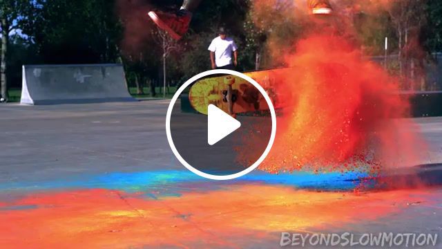 Sk8 in slow motion, skateboarding, skate, chris chann, slow motion, theslowmoguys, slow mo guys, trick shots, holi podwer, color run, color, color powder, slowmo skateboarding, slomo, skateboarding tricks, lights and motion, silver lining, lights and. #0