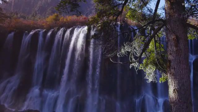 Nuorilang Waterfall Jiuzhaigou, Sichuan, China, Nuorilang Falls, Waterfalls, Ludovico Einaudi, Live Pictures