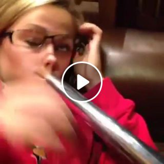 Girl gets face sucked into vacuum suction try not to laugh