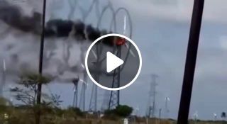Windmill on fire