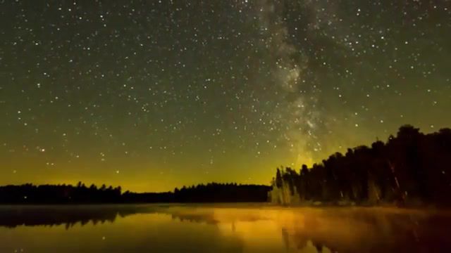 Mway, nature, sky, stars, milky way, forest, night, water, mirror.