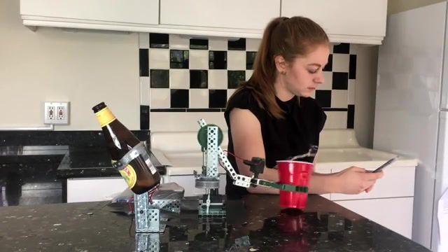 A robot that serves beer for you - Video & GIFs | beer robot,beer,how to brew beer,shitty robot,funny robot,vex robotics,stupid robot,beer fail,robotic beer,useless robot,useless machine,robots,robot,simone giertz,science technology