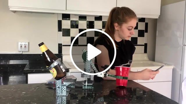 A robot that serves beer for you, beer robot, beer, how to brew beer, shitty robot, funny robot, vex robotics, stupid robot, beer fail, robotic beer, useless robot, useless machine, robots, robot, simone giertz, science technology. #0