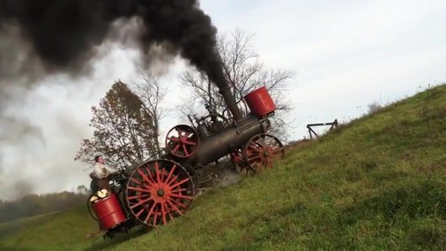 Hill climbing with a Minneapolis steam traction engine, Minneppolis, Moline, Traction, Engine, Steam, Engine, Whistle, Pop, Off, Case, Rumely, Baker, Port, Huron, Shay, Science Technology