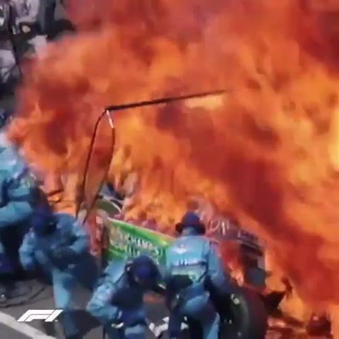 Fuel fire, forge f1, fortunately no one was seriously injured, f1, formula 1, fire, on fire, fuel, split, just let's keep calm, racing, germany, united kingdom, british, instagram, sports.