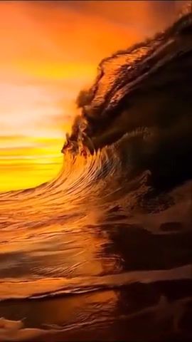 Orange wave sea