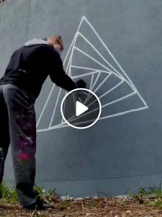 This German urban street artist uses geometric shapes in his work