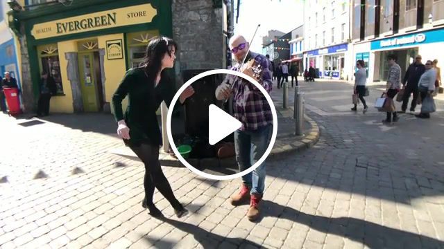 Irish step dance on the street, fergalscahill, fiddle, a tune a day, irish dance, step dance, step, tap, irish, ireland, girl, violin, music, folk music, riverdance, dance, street entertainment, loop, music loop, fergal scahill. #0