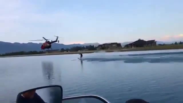This looks fun also risky, but fun, helicopter, wind, sky, water, wow, omg, wtf, sports.