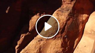 Insane canyon rope swing