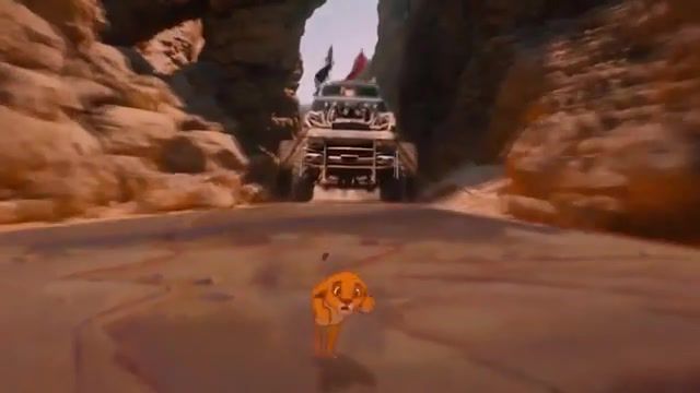 Fury Lion Road and Mad Simba, Mashup, Hybrid, Hybrids, Cartoon, Disney, Mad Max, Fury Road, Simba, Tom Hardy, Hot, Funny, Meme, Trailer, Lion King