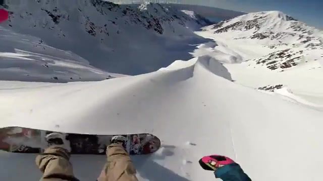 Snowboarding.
