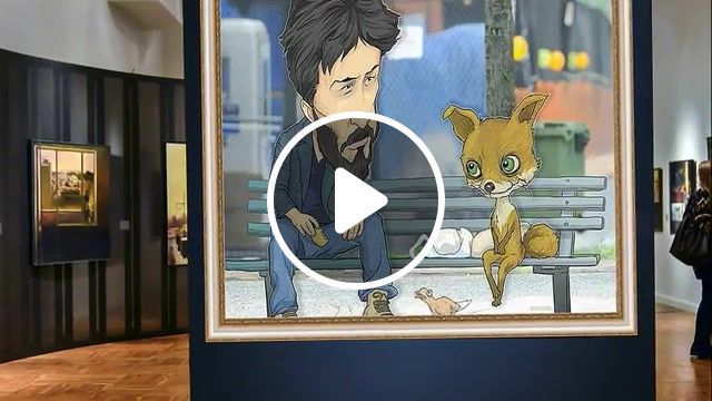 It's not sadness, the lake house, sandra bullock, keanu reeves, caricature, museum, exhibition, picture, stoned fox, fox, sad fox. #0