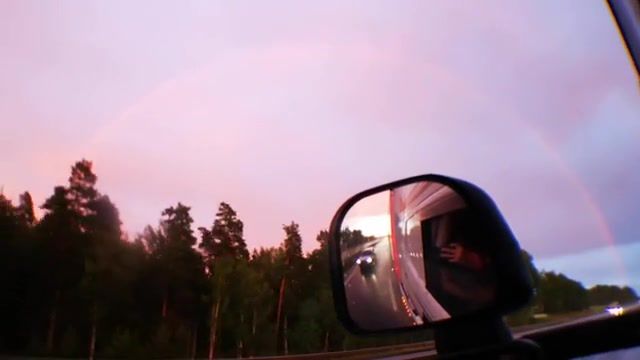 Rainbow, sweden, truck, nature, rainbow, rain, road, highway, nature travel.