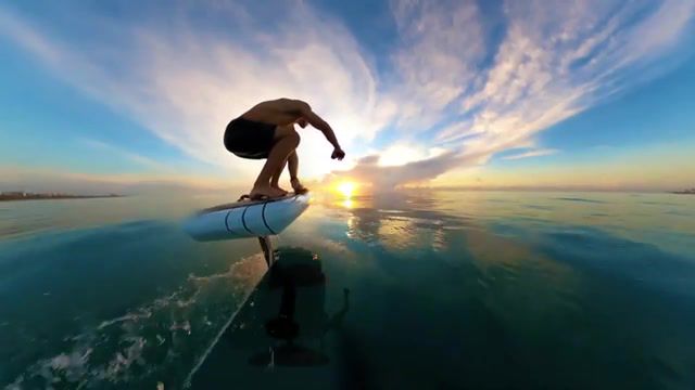 The Virus and Antidote DiscoveryChannel, Efoil, Unreal Sunrise, Electric Hydrofoil, Damien Leroy, Liftfoil, Flite, Viral, Sunrise Efoil, Unreal Sunrise On An Electric Hydrofoil, Nature Travel