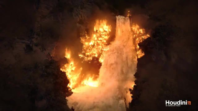 Water and Fire, Houdini, Houdini Fire, Houdini Burning Forest, Houdini Cascade, Houdini Burning Cascade, Houdini Fire Out, Houdini Pyro, Houdini Flip, Houdini Waterfall, Relax, Chill, Chillout, Nice, Fire, Water, Nature Travel