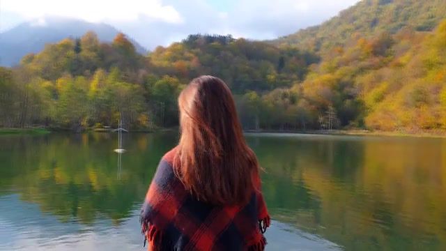 Lake girl, Lake, Lechkhumi, Autumn, Autumn Vibes, Yellow, Nature Travel