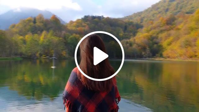 Lake girl, Lake, Lechkhumi, Autumn, Autumn Vibes, Yellow, Nature Travel