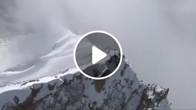 Man flies off a cliff, Epic, Blizzard, Miyagi, World, Winter, Cliff, Nature Travel