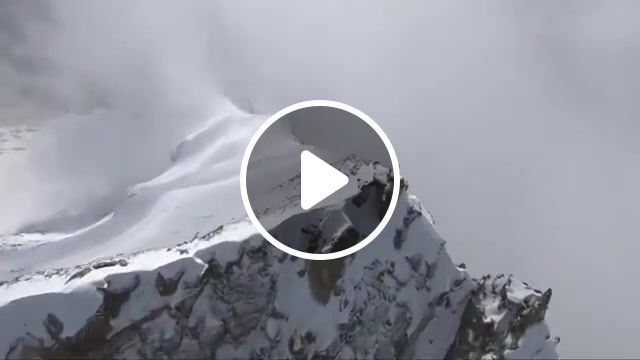 Man flies off a cliff, epic, blizzard, miyagi, world, winter, cliff, nature travel. #1