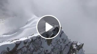 Man flies off a cliff