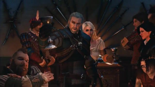 Cheers to you, geralt and cd projekt red, cirilla fiona rianon, ciri, zoltan, red baron, yennefer of vengerberg, yennefer, triss merigold, geralt of rivia, geralt, happy birthday, cd projekt red, witcher 3 wild hunt, witcher 3, 10th anniversary, witcher, gaming.