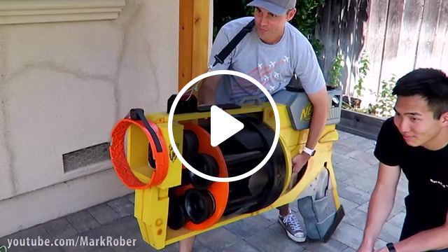 World's largest nerf gun, nerf, mark rober, nasa, world record, guinness book of world records, nerf blaster, perfect, watermelon, nerf gun, huge, science technology. #0