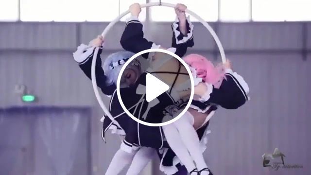 Ram and ren cosplay spin, ram and rem, ram, rem, re zero, aerial dance, cosplay, dance. #0